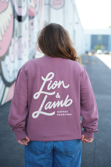 Lion & Lamb Coffee Maroon Pigment Crewneck