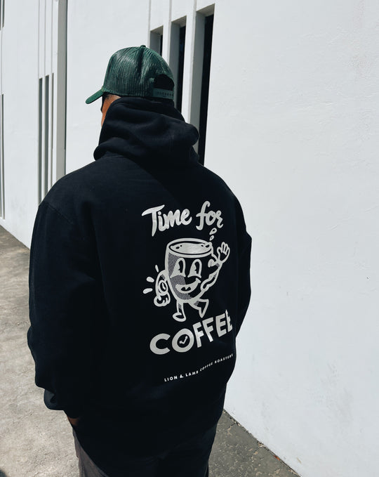 Time for Coffee Unisex Hoodie (Black)